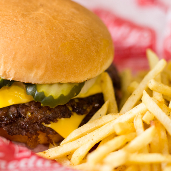 Closeup of Freddy's Steakburger and fries