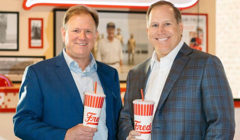 Freddy’s CEO Chris Dull and Ron Oberg,